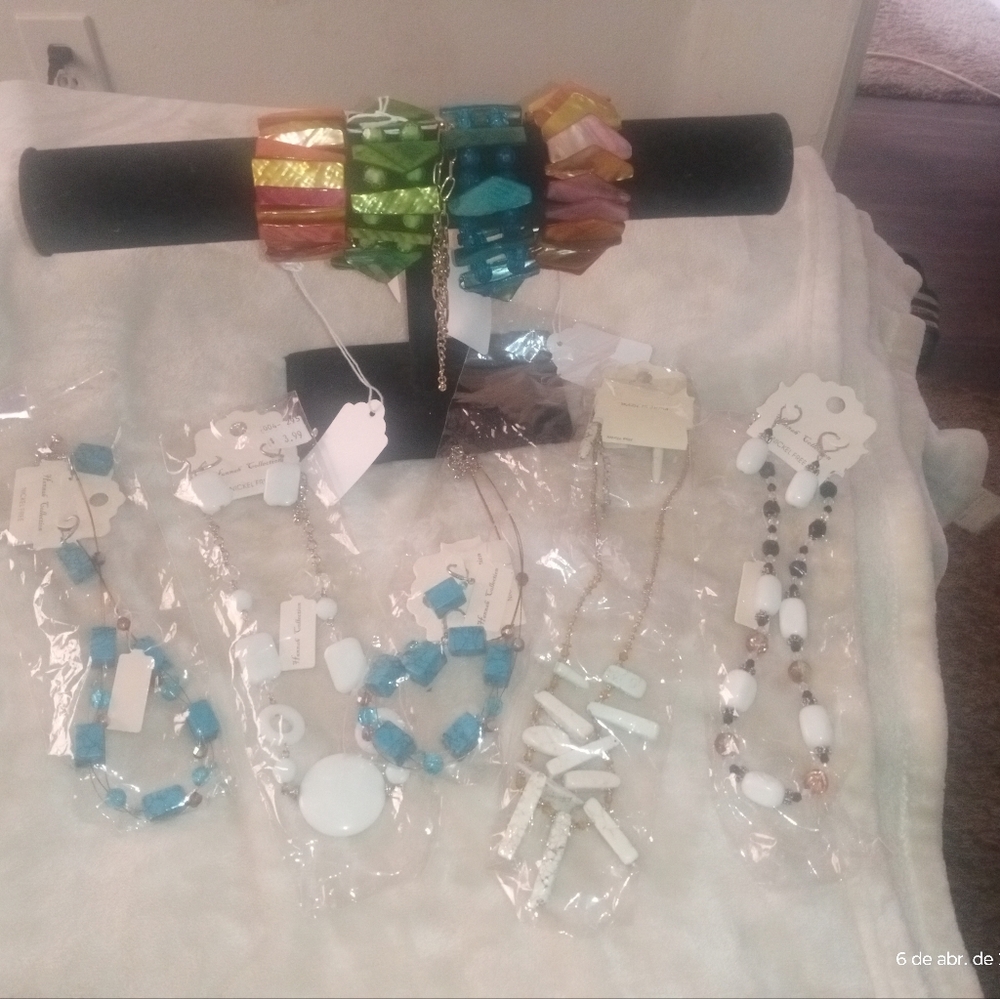 Colorful Jewelry Set with Bracelets and Necklaces